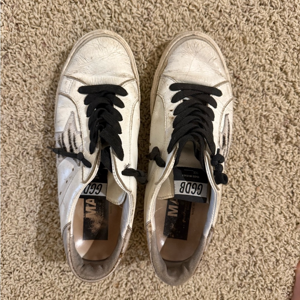Golden Goose White and Black Sneakers size 38